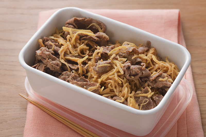 ⽢⾟い味付けでごはんがすすむ＜⽜⾁と切り⼲し⼤根のしぐれ煮＞